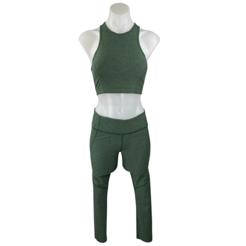 Outdoor Voices Women's Green Activewear Yoga Top & Legging Pants Sets Size XS